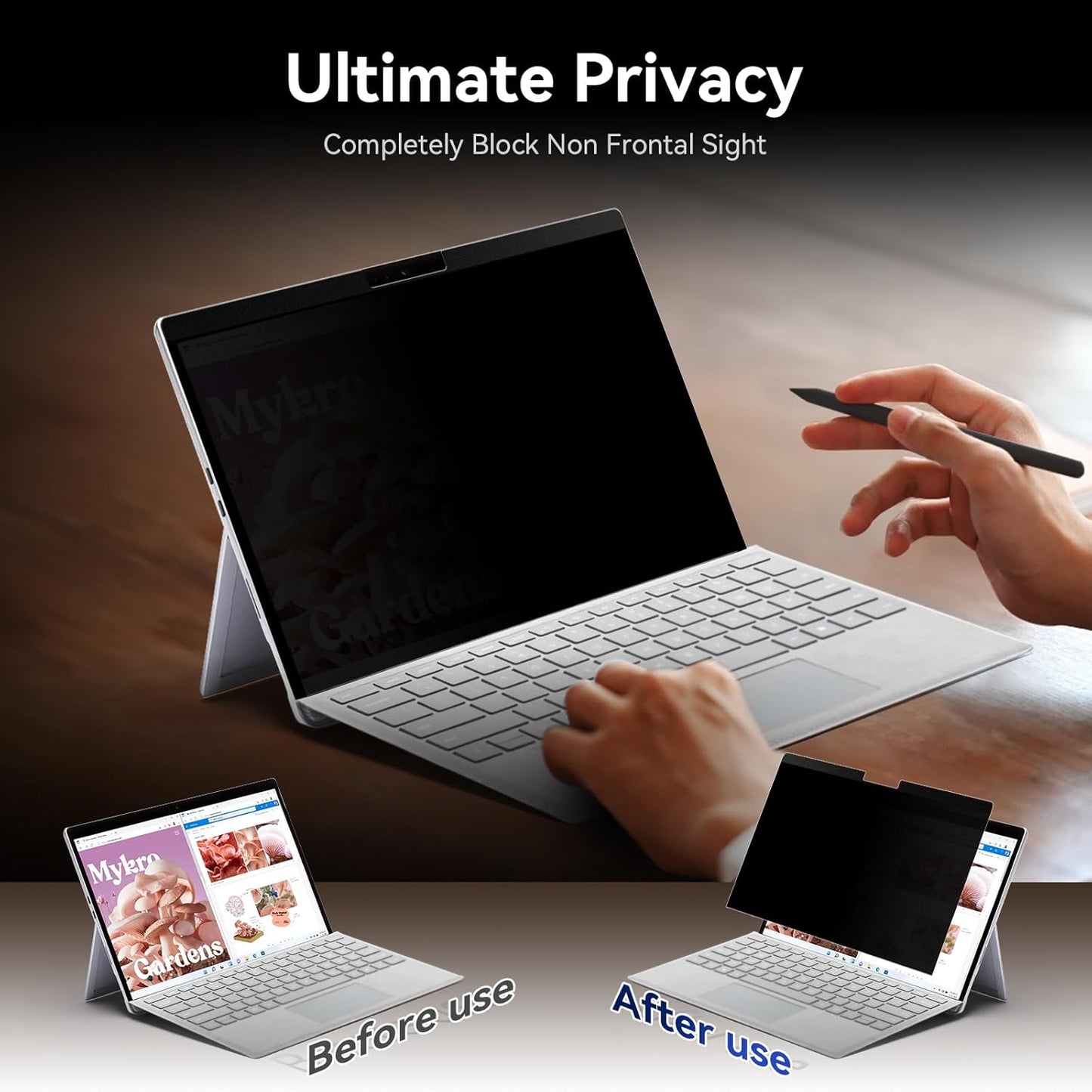 Laptop Privacy Screen 14 Inch Compatible with HP/Dell/Acer/Samsung/Asus/Lenovo/Toshiba,16:10 Aspect Removable Anti Glare Blue Light Filter Protector, 14 in Laptop Privacy Screen Shield