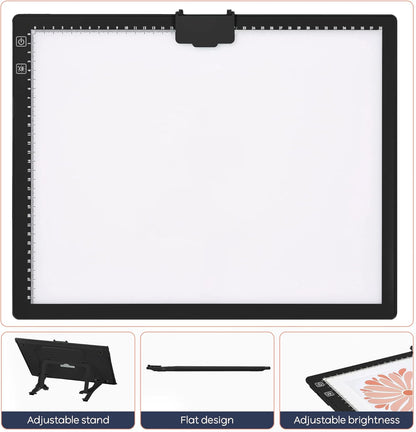 iVyne Rechargeable A3 Light Pad for Diamond Painting - LED Light Board for Weeding & Tracing - Diamond Art Light Pad - Ultra-Thin & Portable - Perfect for Artists & Crafters - Blue