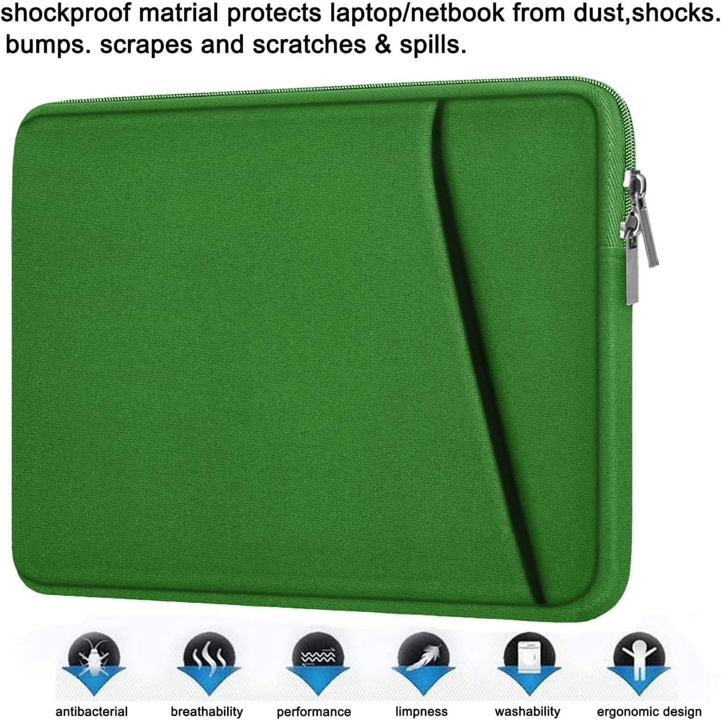 Laptop Sleeve, Durable Briefcase Shockproof Protective Case, Handbags Portable Laptop Bag for 15.6 inch HP Dell Asus Lenovo Notebook Computer with Front Pocket, Black