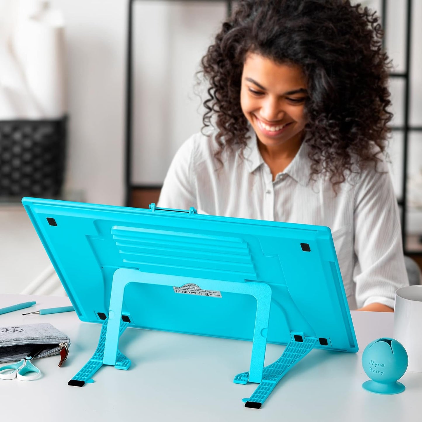 iVyne Rechargeable A3 Light Pad for Diamond Painting - LED Light Board for Weeding & Tracing - Diamond Art Light Pad - Ultra-Thin & Portable - Perfect for Artists & Crafters - Blue