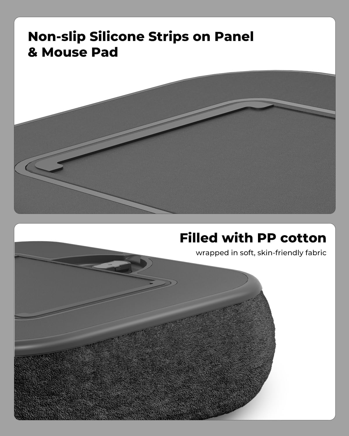 SupeDesk Laptop Lap Desk, Adjustable iPad Holder for Bed, 360° Swivel Tablet Arm, Laptop Desk with Mouse Pad, Snack Bowl & Cup Holder, Fits 4.7–13” Tablets & 15” Laptop