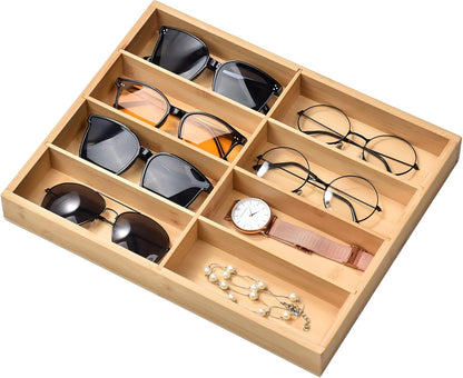Natural bamboo Glasses Eyeglass Eyewear Sun glasses Sunglasses Box Storage Case Tray Display Showcase Organizer Box