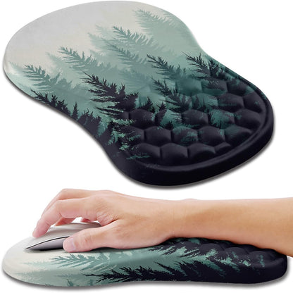 Hokafenle Ergonomic Mouse Pad Wrist Support, Wrist Rest Mousepad for Carpal Tunnel Pain Relief with Integrated Memory Foam Slope Massage Bulge (11.8x7.9 inch,Topographic Contour)