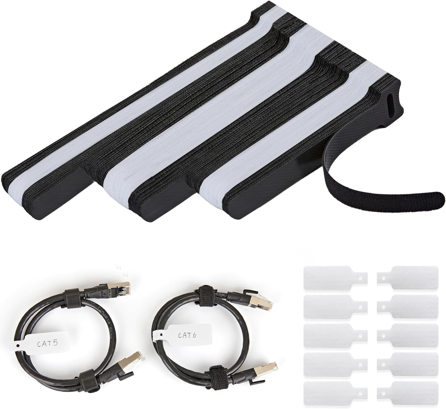 12 Inch Multi-Colour Cable Ties 50 PCS Reusable Fastening Cable Straps Adjustable Hook & Loop Organizer Straps Cords Management for Home, Office and Data Centers