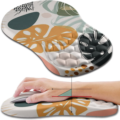 Hokafenle Ergonomic Mouse Pad Wrist Support, Wrist Rest Mousepad for Carpal Tunnel Pain Relief with Integrated Memory Foam Slope Massage Bulge (11.8x7.9 inch,Topographic Contour)