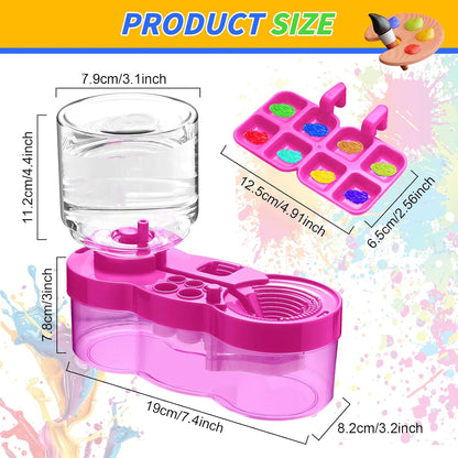 Paint Brush Cleaner, Multifunctional Acrylic Face Paint Brush Washing Station Brush Water Cup for All Purpose Oil Watercolor Painting Artist Professional Kit,Gift Art Supplies for Kid Adult