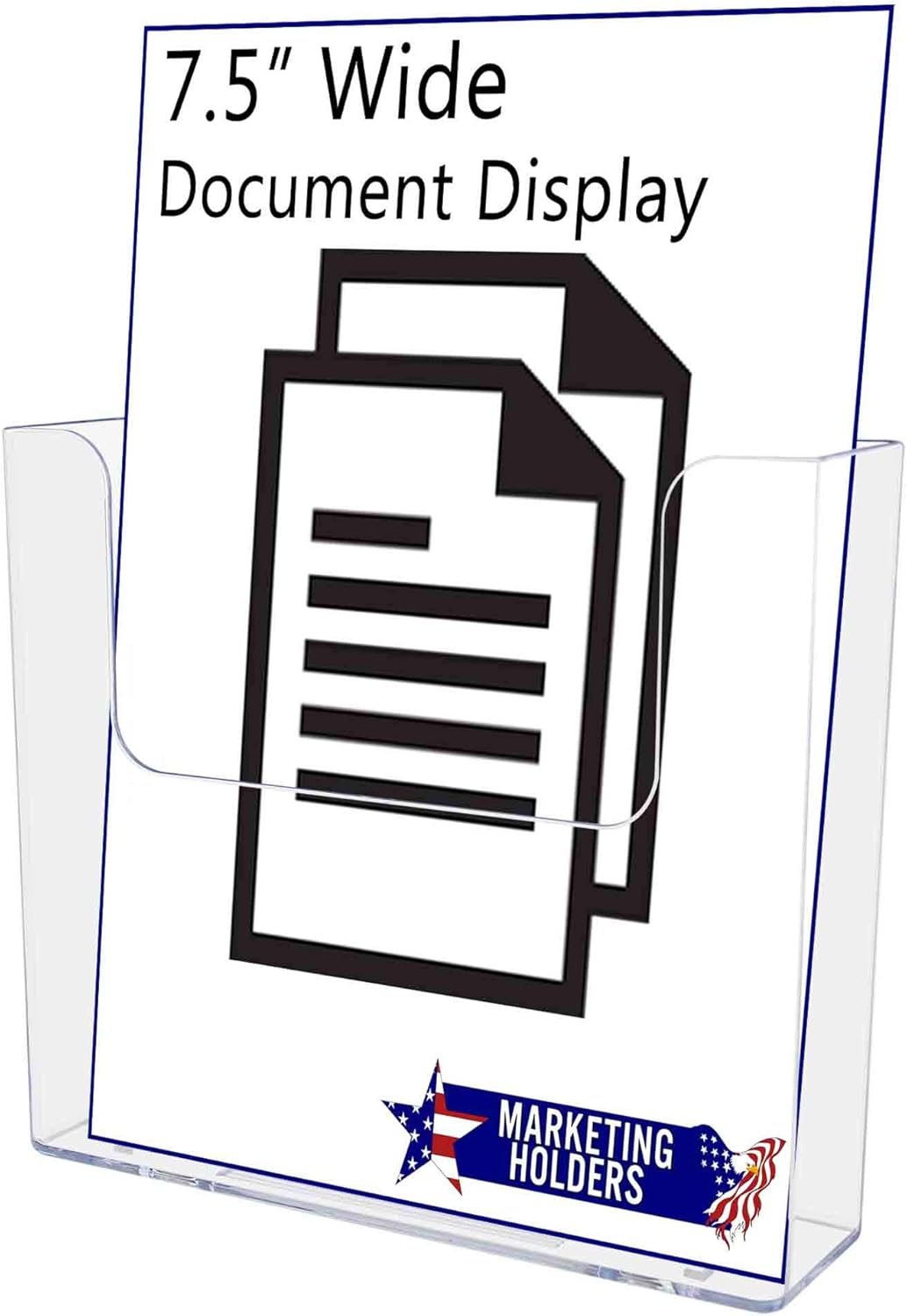 Marketing Holders 6 Pack Suction Cup Brochure Holder Holds 7.5 Inch Wide Literature or Brochures Window or Glass Wall Mount Display Indoor Graphic Images Amenity Flyers or Reference Sheet Racks