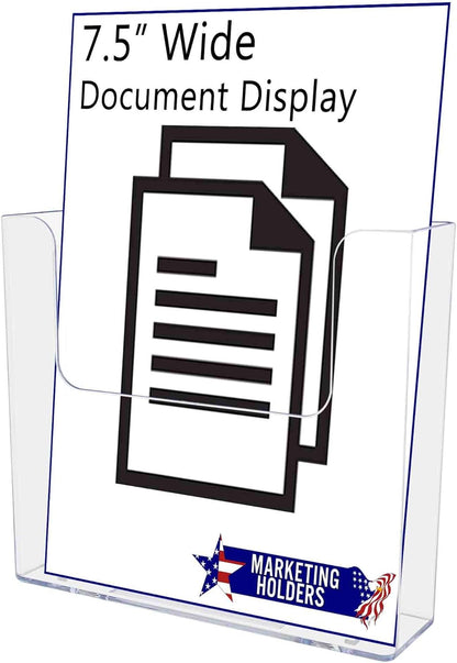 Marketing Holders 6 Pack Suction Cup Brochure Holder Holds 7.5 Inch Wide Literature or Brochures Window or Glass Wall Mount Display Indoor Graphic Images Amenity Flyers or Reference Sheet Racks