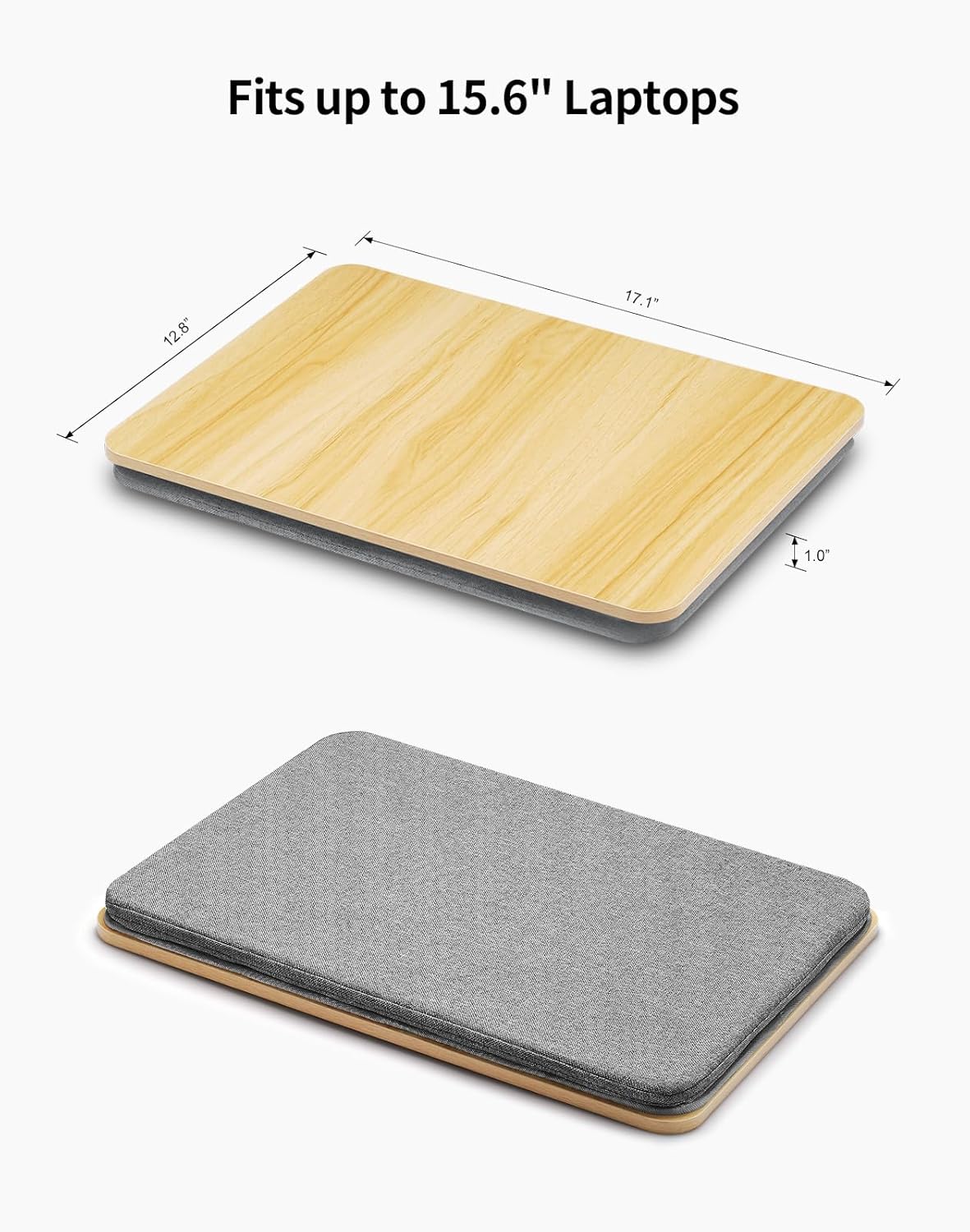 ZEAPTAC Portable Lap Laptop Desk with Pillow Cushion, Fits up to 15.6 inch Laptop, Lap Stand for Bed & Couch & Carpet, Book Tablet/Drawing Board/Computer Laptop Stand - Pink