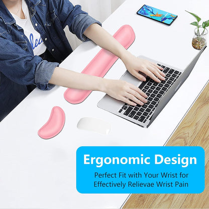 Dapesuom Mouse Wrist Rest, Ergonomic Memory Foam Mouse Wrist for Computer Desk Mats Support, PU Leather Hand Rest Pad Cushion for Gaming, Laptop, Men, Women, Pain Relief & Easy Typing, Black