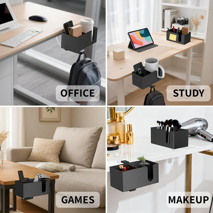 Deeper Desk Cup Holder, OOKUU Anti-Spill Cup Holder for Desk or Table, Sturdy and Durable, Easy to Install, Enough to Hold Coffee Cups, Water Bottles, Gaming PC Office Accessories, Black