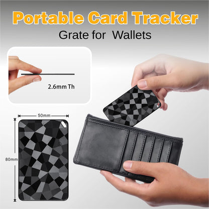 Bluetooth Wallet Tracker Card for iOS & Android, Apple Find My & Google Find Hub Compatible, Rechargeable Slim Credit Card Locator, 100dB Alarm, No Subscription