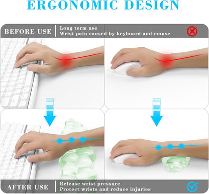Gel Cloud Keyboard and Mouse Wrist Rest, Cute Wrist Support and Arm Support Keyboard Rest for Keyboard and Mouse Typing Pain Relief，Suitable for Office/Computer/Laptop/Gaming（White）