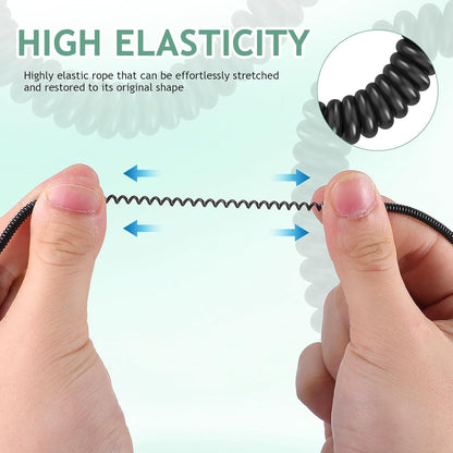 TOYANDONA 2pcs Pen Lanyards - Elastic Lanyard Tether with Silicone Ring and Holder Retractable Stylus Tether Leash Pen Strap for School Office Supplies Desk Clipboards Tablets