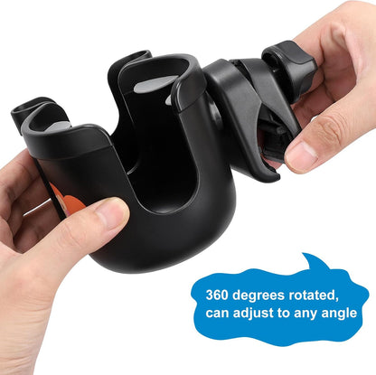 Accmor 2-in-1 Walker Cup Holder with Phone Holder, Wheelchair Cup Holder, Rollator Cup Holder, Cup Phone Holder for Walker, Wheelchair, Rollator, Mobility Scooter