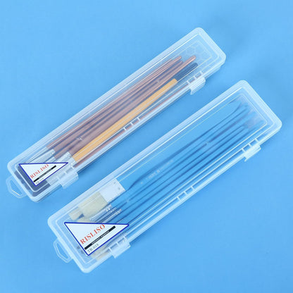 13 Inch Long Paint Brush Container with Foam Insert & Lid for Artist Paintbrush,Portable Miniature Hard Plastic Travel Watercolor Brush Case Without Brushes
