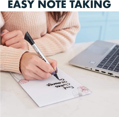 Quartet Glass Desktop Notepad, 9" x 6", Whiteboard, Dry Erase Surface, Dot/White, 2 Pack (GDP96D)