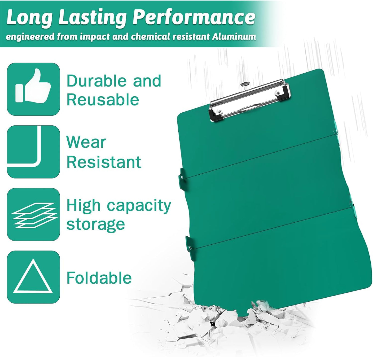 Clipboard Foldable Without Edition Cheat Sheets Aluminum 3 Layers Foldable Clipboards Pocket Size Profile Clip Clipboards Notepad for Students, Nurses,Contractor Trucker Driver