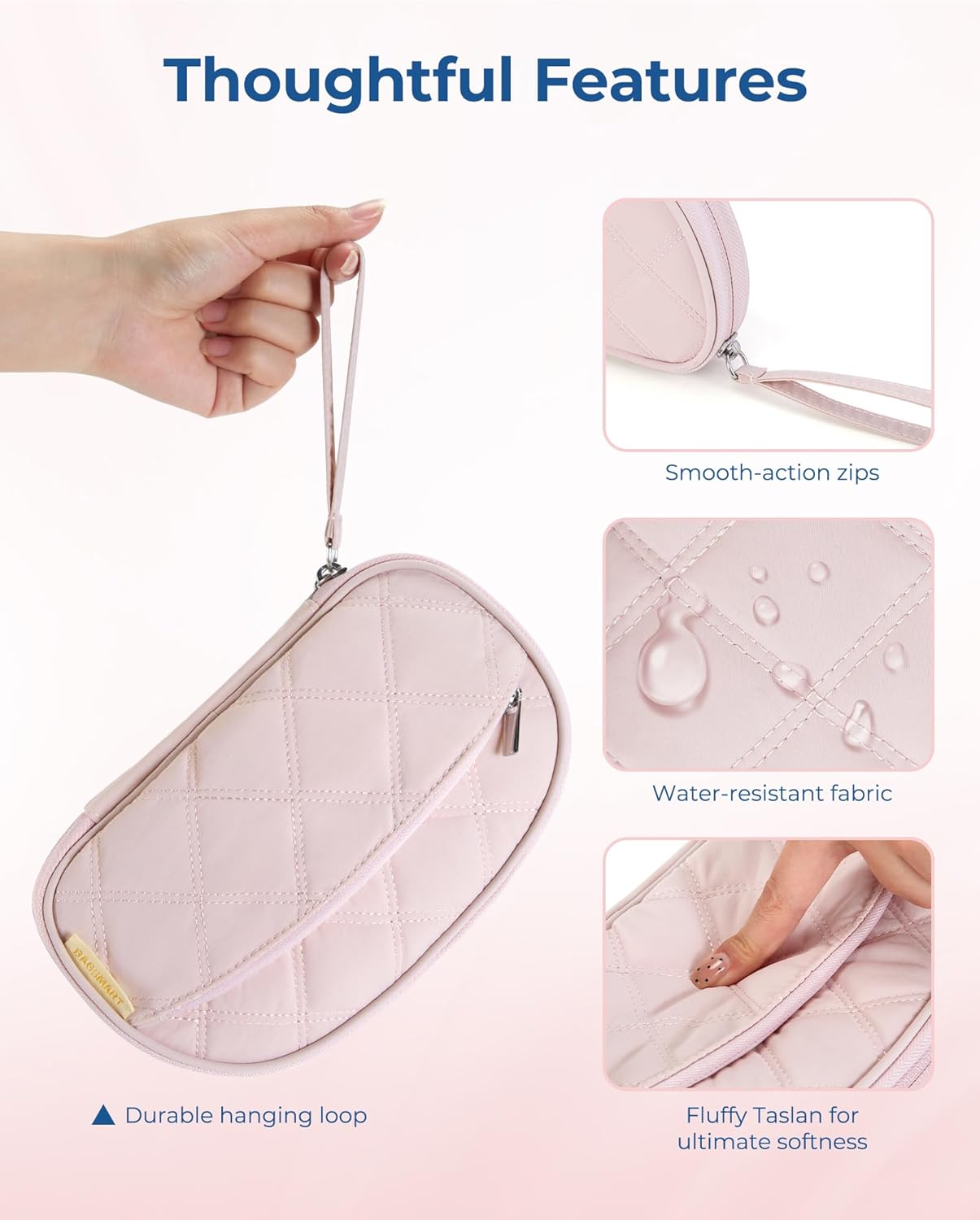 BAGSMART Electronics Organizer Travel Case, Cord Organizer for Women, Travel Cable Bag (Beige)