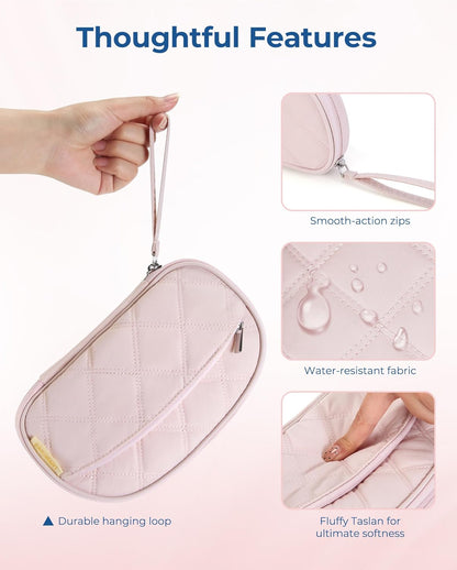 BAGSMART Electronics Organizer Travel Case, Cord Organizer for Women, Travel Cable Bag (Beige)