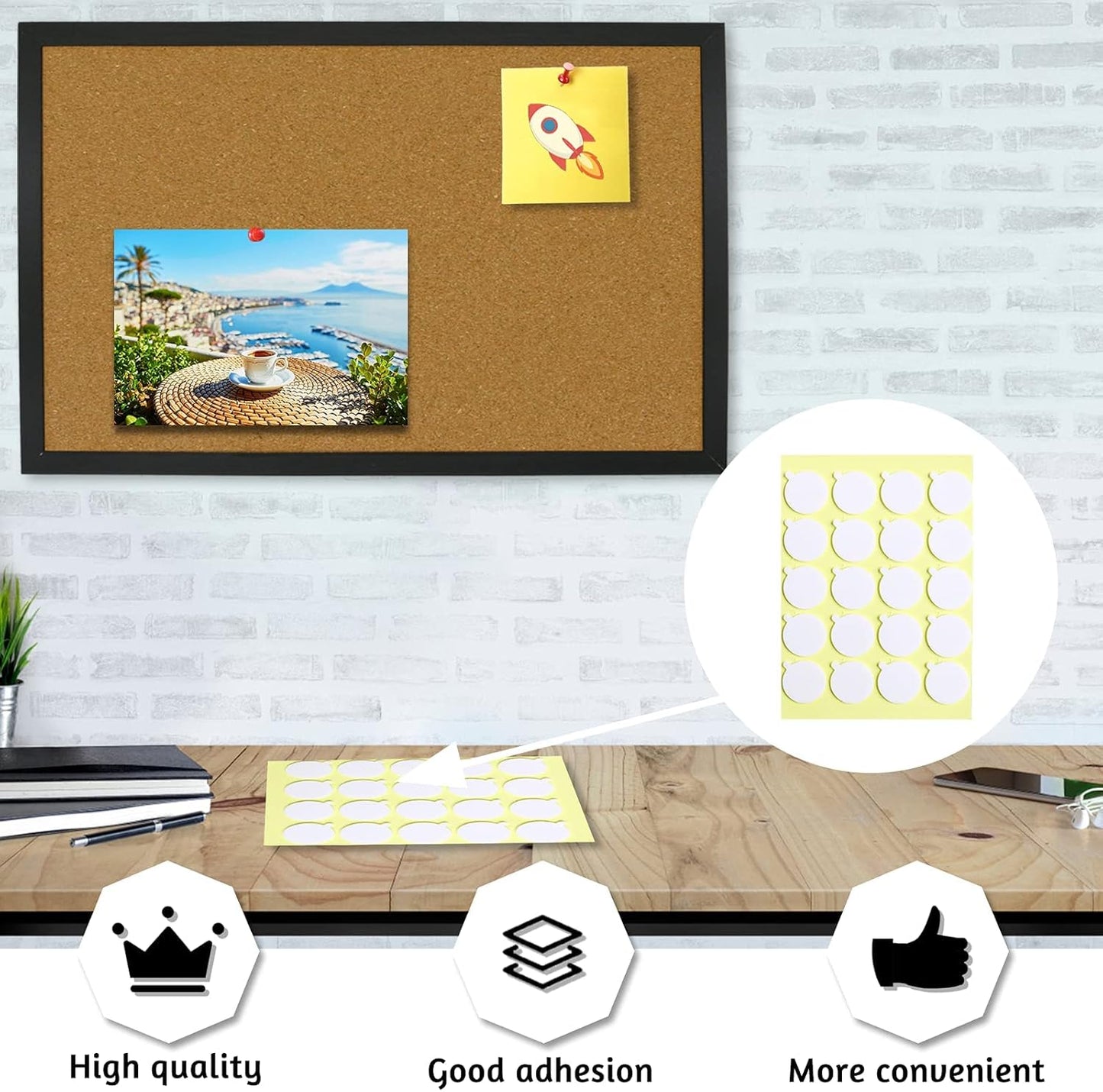 OWLKELA Cork Bulletin Board 17.7"X 13.3", Notice Pin, Ideal for Office & Home Decor, School Message or Vision