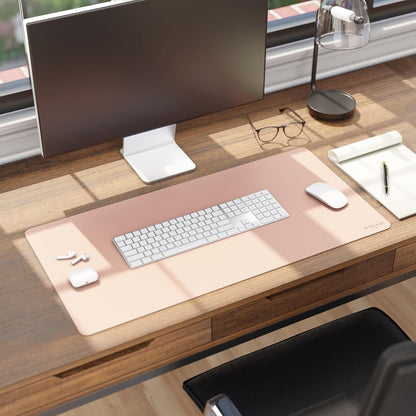 Smead Desk Pad, Vegan Leather Desk Mat with Non-Slip Faux Suede Backing, Perfect Desk Organizer for Office Decor, 31.5” x 15.7” Medium, Sandstone (64831)