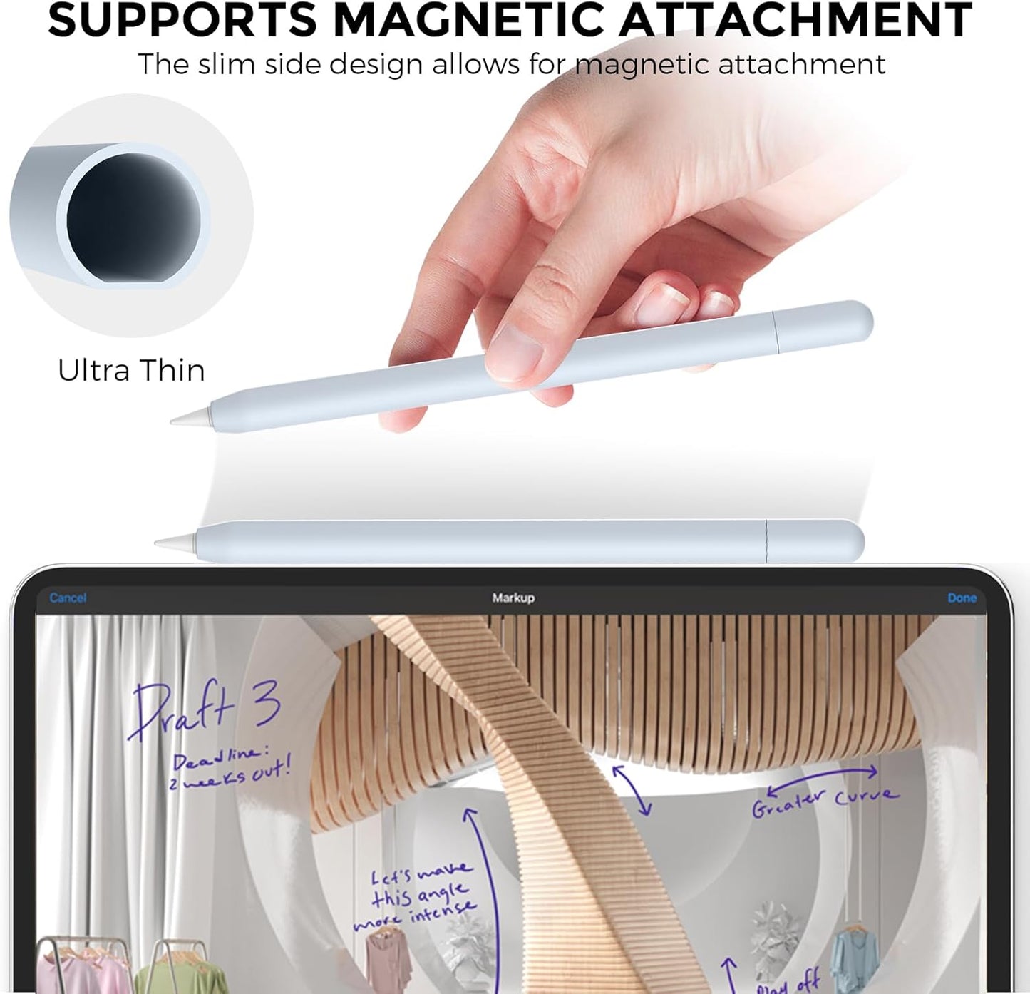 AhaStyle Silicone Case for Apple Pencil (USB-C) 2023 Ultra Thin Proteative Cover Skin Apple Pencil Sleeve Anti-Slip Grip Compatible with Apple Pencil USB C (Lavender)
