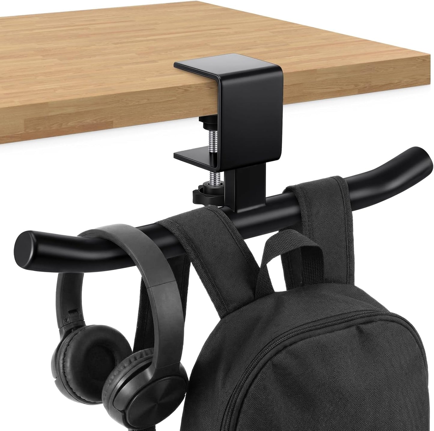 Geelin Bag Hook for Desk Table Heavy-Duty Backpack Hanger Clamp On Purse Holder Adjustable Under Desk Bag Hook for Headphones Handbag Hanger for Classroom Dorm Back to School(Beige)