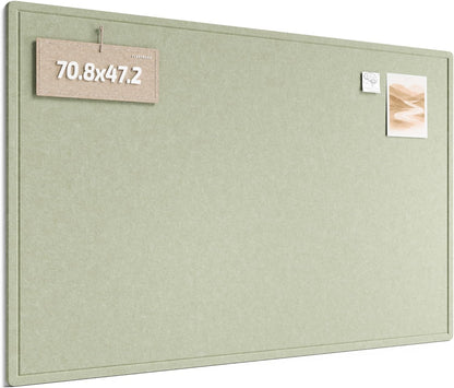 Fluxynara Bulletin Board, 23.6" x 17.5" Cork Board Alternative with 12 Safe Removable Adhesive Tabs, Foldable Felt Pin Board for Home Office, Classroom, Bedroom,Entryway for Walls—Sage