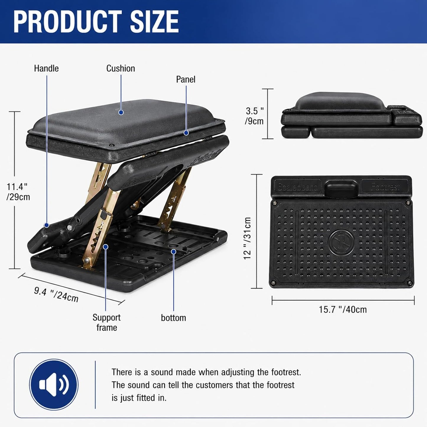 Foot Rest for Under Desk at Work 4-Level Height Adjustable, Ergonomic Foldable Footrest for Office, Gaming,Computer, Soft & Removable Pad Desk Foot Stool Suitable for All Seasons