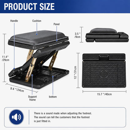 Foot Rest for Under Desk at Work 4-Level Height Adjustable, Ergonomic Foldable Footrest for Office, Gaming,Computer, Soft & Removable Pad Desk Foot Stool Suitable for All Seasons