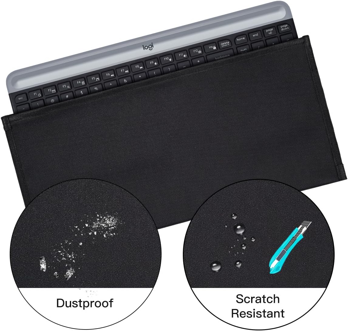 Keyboard Bag Case Sleeve Pouch for Universal Keyboard, Logitech/Razer/Das/Havit/Apple Magic Keyboard Protector, Wireless/Wire Computer/Gaming PC Keyboard Dust Cover-Black