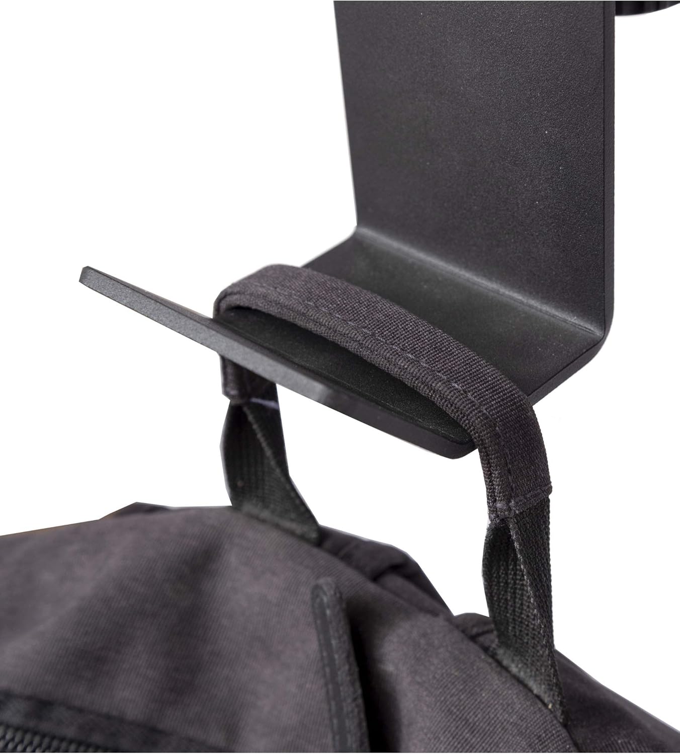 Stand Up Desk Store Clamp-On Under Desk Headphone Hanger, Backpack Hook, and Purse Holder - Black