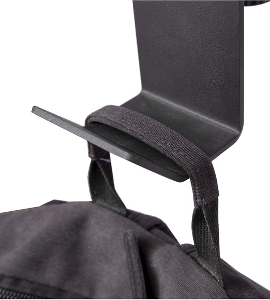 Stand Up Desk Store Clamp-On Under Desk Headphone Hanger, Backpack Hook, and Purse Holder - Black