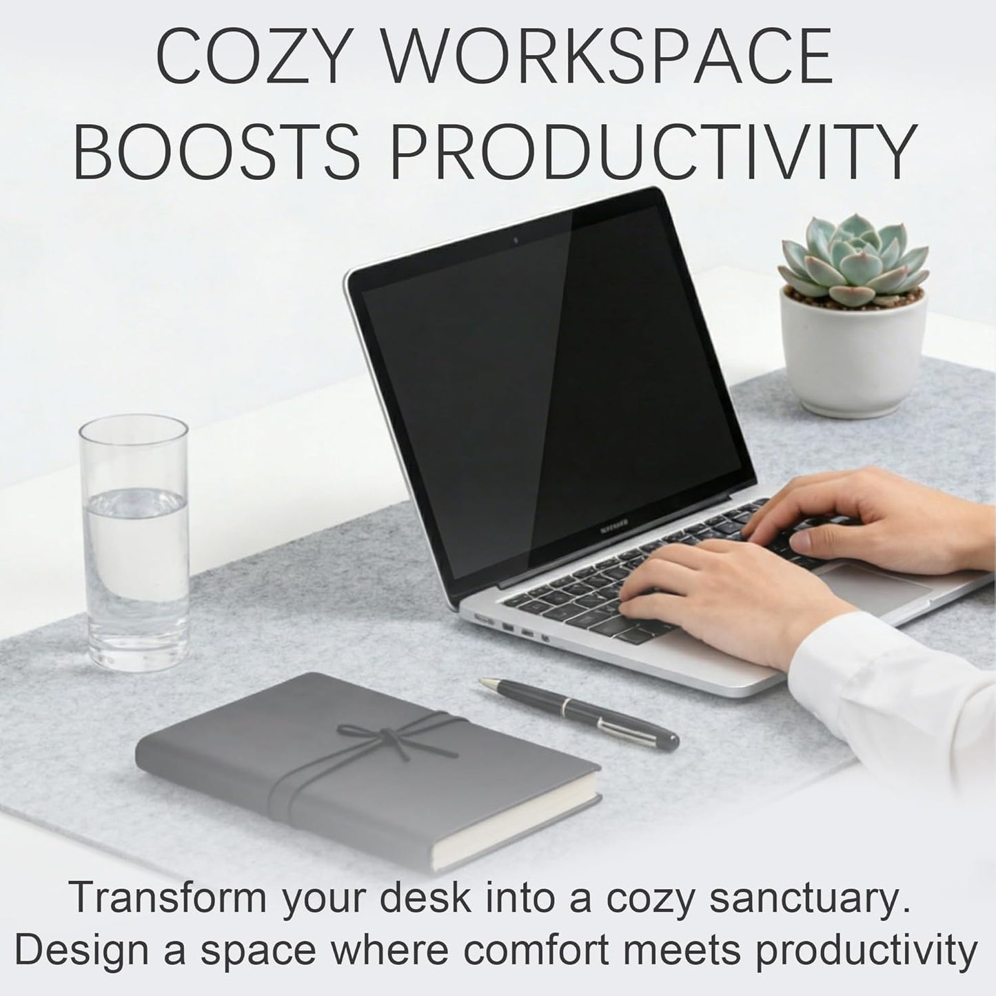 Felt Desk Mat,Large Mouse Pad Desk Mat for Office & Home,Non-Slip Desk Blotter,Felt Desktop Mat for Laptop,Computer,Writing 27.6"x13.8" Dark Gray