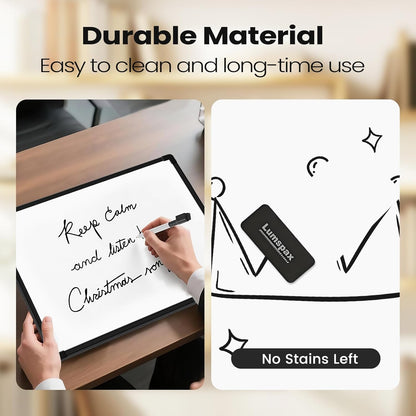 Small Dry Erase Board for Wall, 16" x 12" Double-Sided Hanging Whiteboard, Magnetic White Board with 4 Markers, 4 Magnets and 3 Mini Sticky Notes, Portable Whiteboard for Kids, School, Home, Office