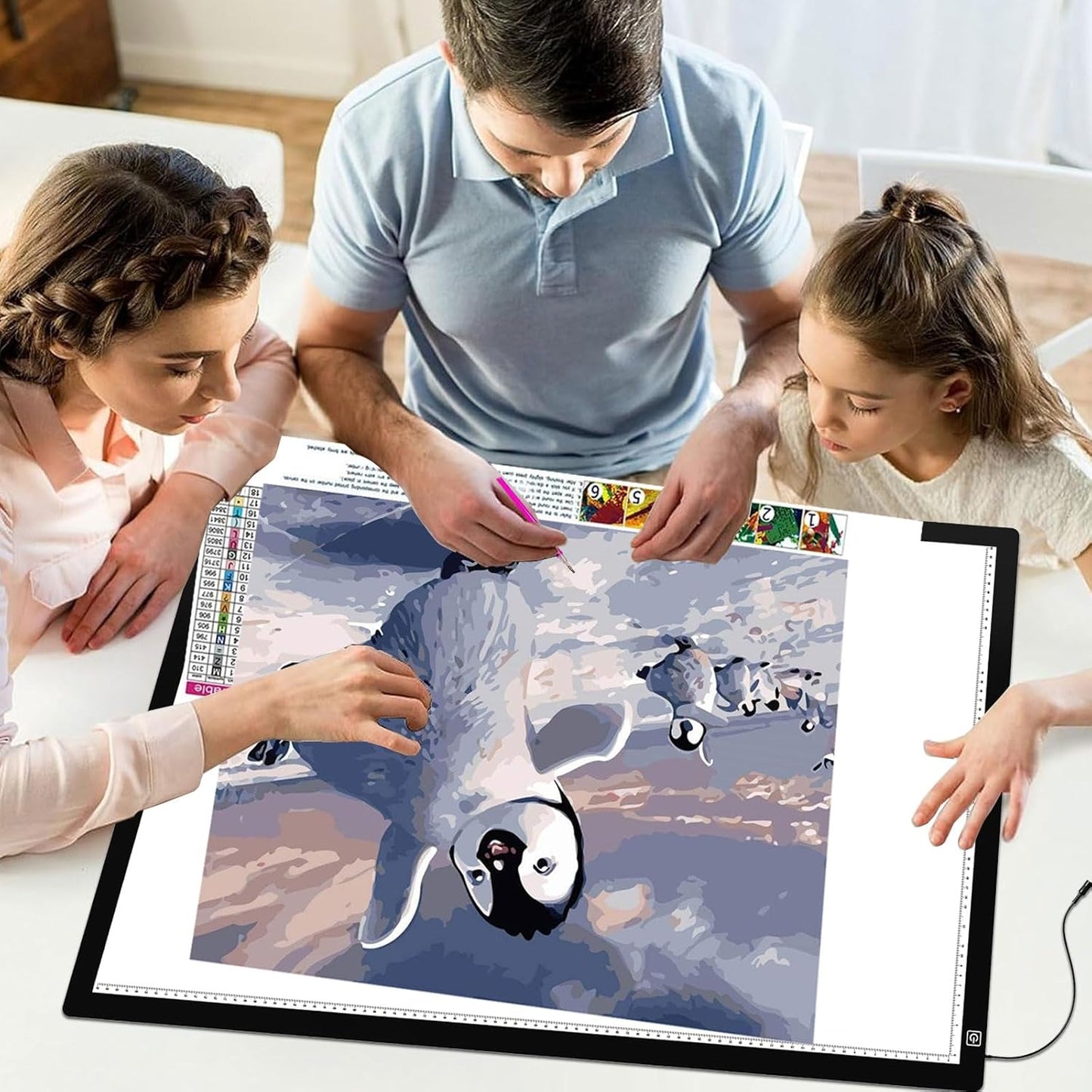YINGWOND A1 Large LED Light Board for Diamond Painting, Tracing Copy Pad with Scale Eye Protection, Dimmable Brightness A1 Light Box for 5D Diamond Painting, Sketching, Animation