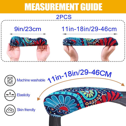 Smiry Stretch Printed Office Chair Armrest Covers, 2 Pcs Soft Fit Removable Washable Computer Desk Chair Arm Covers Protector, Black
