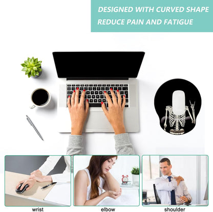 Mouse Pad with Wrist Support, Ergonomic Mouse Pad with Memory Foam Wrist Rest Cushion, Non-Slip Rubber Base Gaming Mice Pad for Home Office Computer Laptop, Flowers Grass