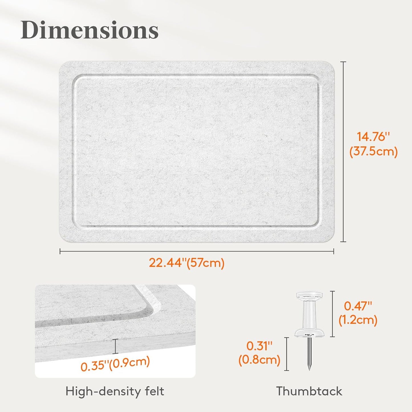 Lifewit Cork Board Alternative,22.4"x 14.8" Bulletin Board with Self-Adhesive,Foldable Decorative Felt Pin Board Vision Board Message Board with 20 Pushpins for Office Wall Decor, Room Decor, Oatmeal