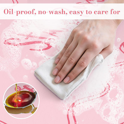 iCasso Pink Leather Desk Mat,Extra Large Scalloped Mouse Pad for Desktop,Waterproof PU Nail Table Mat,Cute Keyboard Mats for Women Girl,Non-Slip Desk Cover Mat for Office Home Dorm