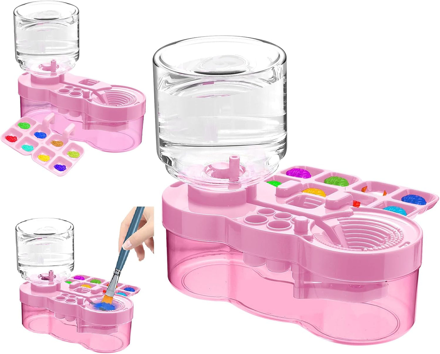 Paint Brush Cleaner, Upgraded Water Cycle Watercolor Rinser Dispenser with Holder and Palette, Washing My Brushes, Cleaning System for Acrylic,Watercolor,Painting Art Supplies for Adults Students