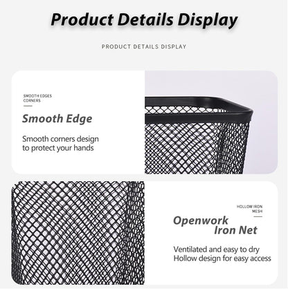 Pen Holders 2 Pack Square Pencil Containers Metal Mesh Desk Pencil Cups Utensil Holders for Kitchen Desktop Organizers for Makeup Brushes