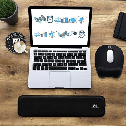 WB WEIRDBEAST Keyboard Wrist Rest Large Mouse Pad Wrist Support for Computer, 4 in 1 Memory Foam Keyboard Pad Desk Mat Ergonomic Hand Rest Wrist Cushion for Home Office Gaming-Pink