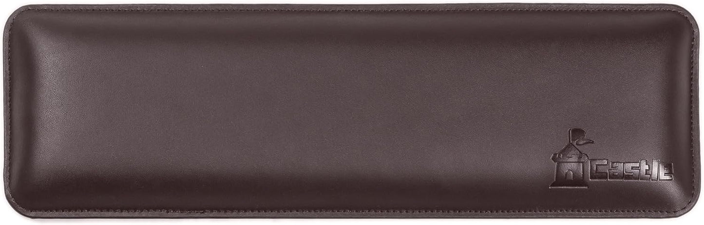 Bailey Compact by Castle - Wrist Rest for Keyboards with Around 61 Keys - Leather Ergonomic Computer Extra Firm Keyboard Wrist Support for Typists, Gaming, Heavy Office Use (Stone, Compact Size)