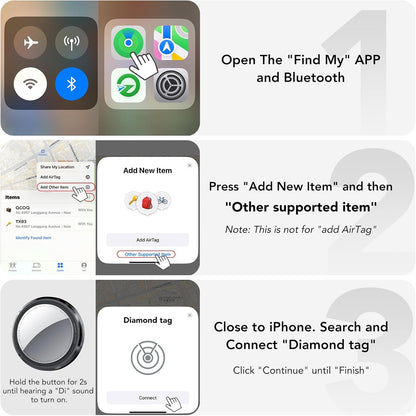 New Tracker Tag-1 Pack (Black), QCOQ Bluetooth 5.3 Tracker Tag Work with Apple Find My (iOS Only), Smart Tag with Protective Case/Keychain/Lanyard, Item Finder for Key/Wallet/Bag, Replaceable Battery