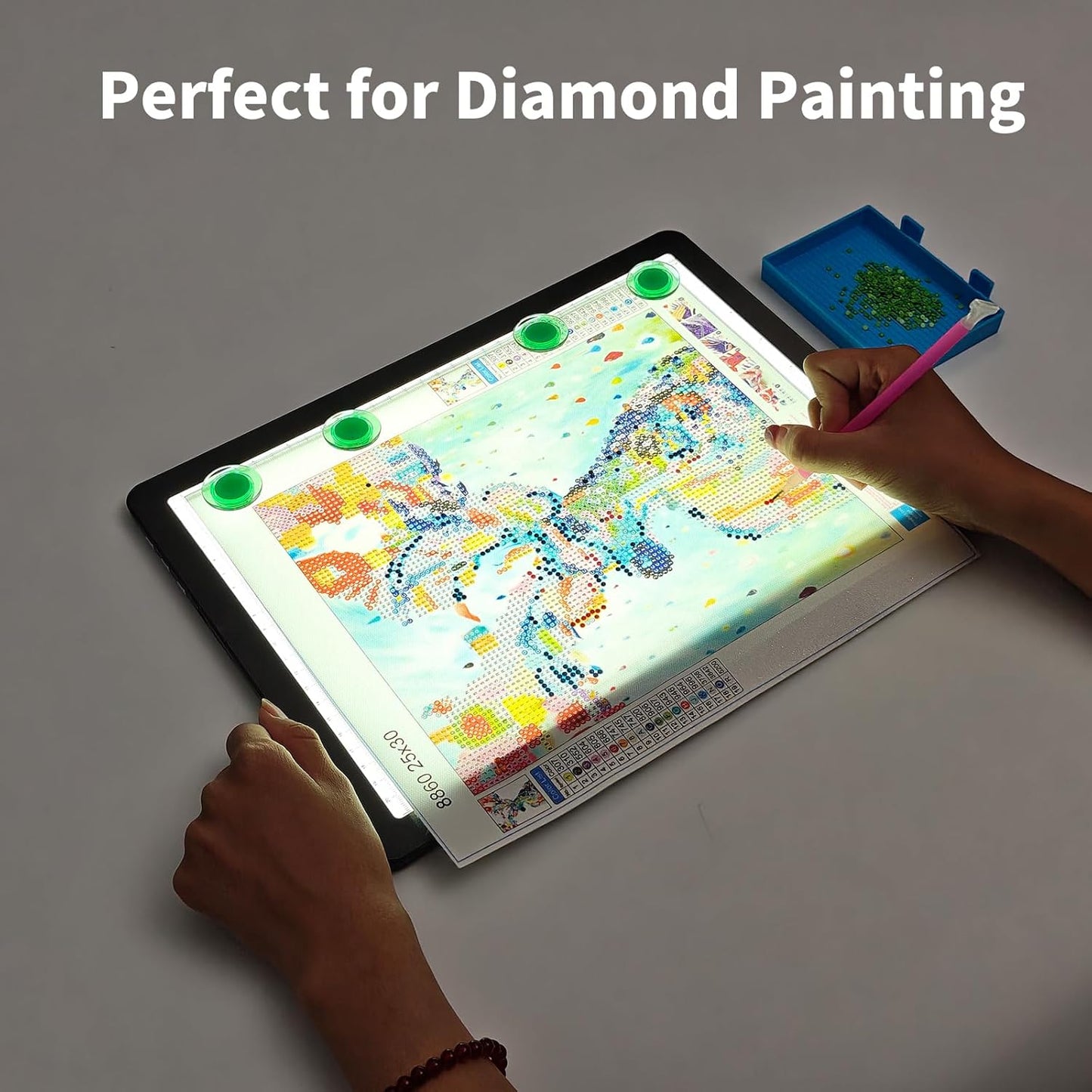 TOHETO Rechargeable A2 Light Pad for Diamond Painting 25.2''x18.4'', Magnetic Diamond Art Light Board, Wireless Lightbox for Tracing and Drawing, Cordless LED Light Table for Sketching, Weeding Vinyl