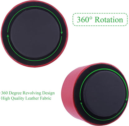 Round Leather Art Supply Organizer,Remote Control Holder,360 Degree Rotating,Multi-Functional Pencil Holder,4 Compartments Desktop Stationary Organizer(1-Fractal Flower) | Round - Colors B