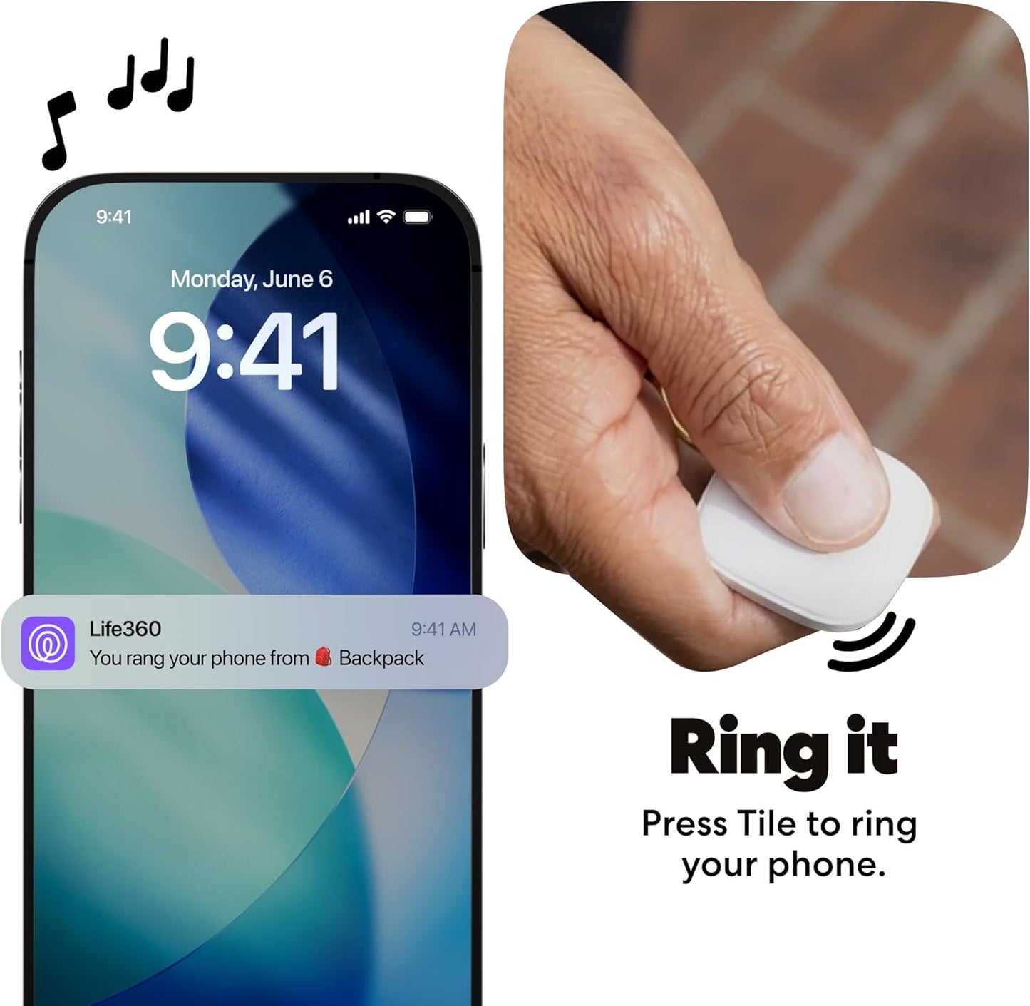 Life360 Tile - Bluetooth Tracker, Keys Finder and Item Locator for Keys, Bags and More. Phone Finder. Both iOS and Android Compatible. 2-Pack (Black/White)