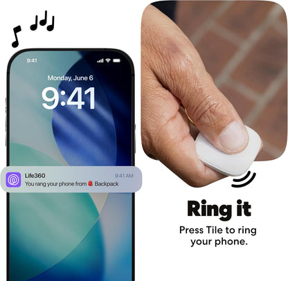 Life360 Tile - Bluetooth Tracker, Keys Finder and Item Locator for Keys, Bags and More. Phone Finder. Both iOS and Android Compatible. 2-Pack (Black/White)